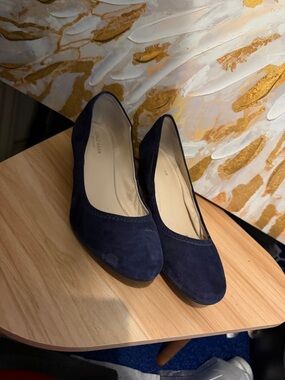 Cole Haan Navy Suede Ballet Flats